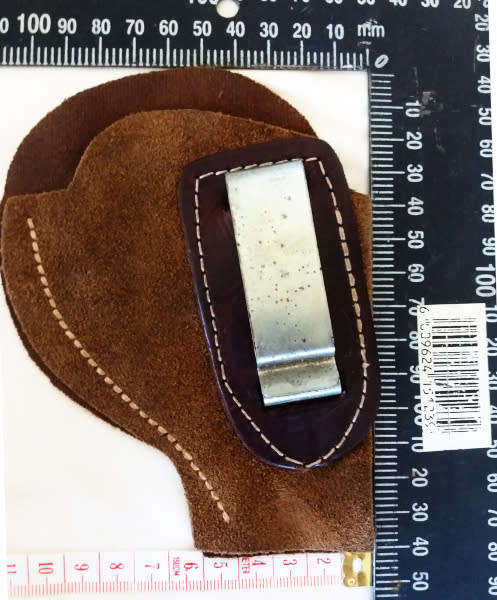 Gun Holsters for .38 cal (9 mm) Revolver - 1 genuine leather and 1 genuine suede double sided