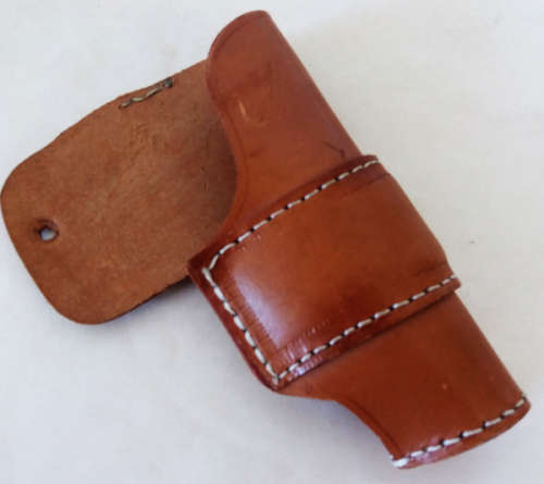 Gun holster for .38 cal (9 mm) pistol - genuine leather