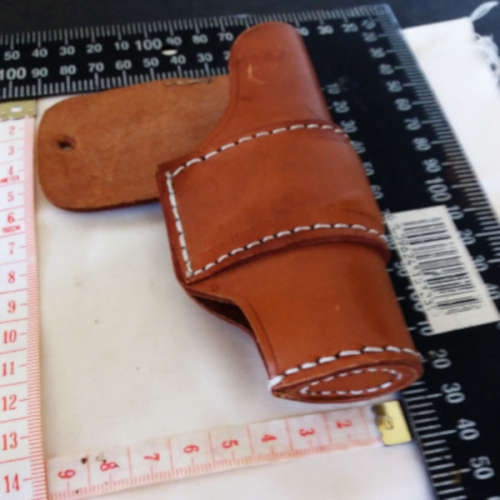 Gun holster for .38 cal (9 mm) pistol - genuine leather