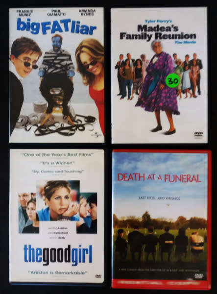 The good girl, Death at a funeral, big FAT liar and Madeas Family Reunion 4 comedy DVD Movies bundle