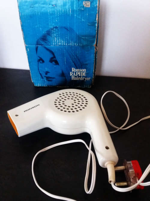 Ronson H1 Rapide hair dryer - made in England - Circa 70`s - supplied in original box