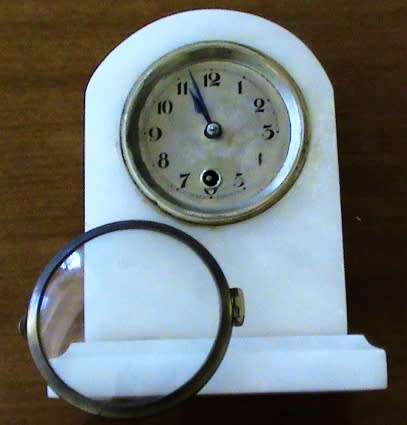 Mantel marble clock made in Germany (For restoration) circa 1945