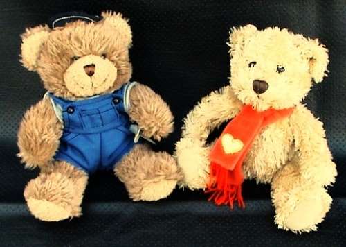 Matt The Mechanic from THE TEDDY BEAR COLLECTION number 11 and Woolworths Soft fluffy Toy (Bear/Dog)
