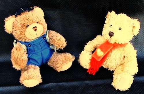 Matt The Mechanic from THE TEDDY BEAR COLLECTION number 11 and Woolworths Soft fluffy Toy (Bear/Dog)