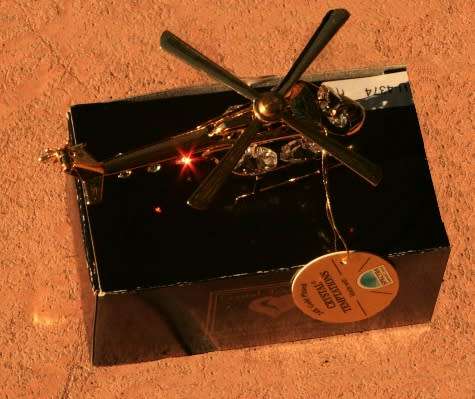 SWAROVSKI Spectra crystal studded 24K gold plated lacquered Helicopter ornament
