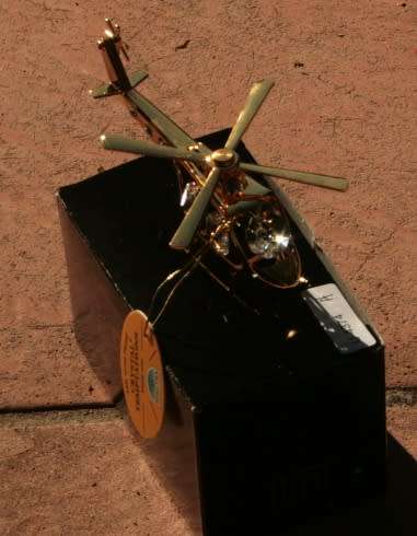 SWAROVSKI Spectra crystal studded 24K gold plated lacquered Helicopter ornament