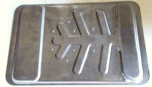 Meat carving tray - stainless steel rectangular with eight spikes