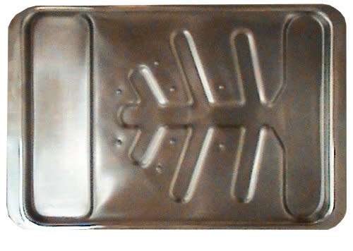 Meat carving tray - stainless steel rectangular with eight spikes