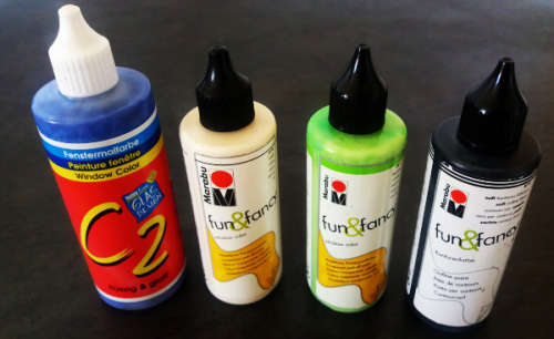 Window colour - Easy peel off design paints - lot of 4 colours