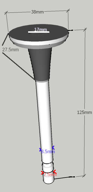 Exhaust valves for 4 cyl GM Chevy Firenza 2,3L petrol engine - complete set of 4