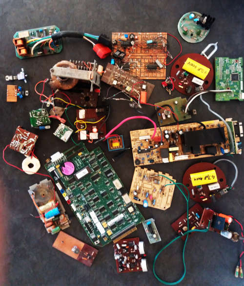Mixed lot of Scrap Circuit Boards and components for salvage