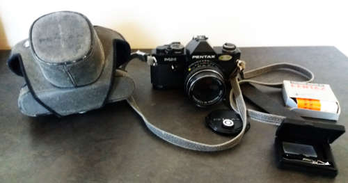 Asahi Pentax MX 35mm SLR Film Camera with SMC Pentax-m 50mm lens extras