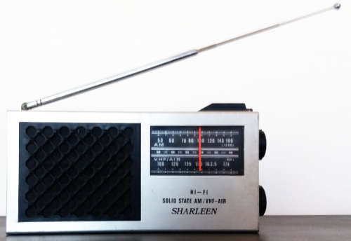 Vintage HI - FI Solid State AM / VHF-AIR Sharleen Transistor radio - working - just needs batteries