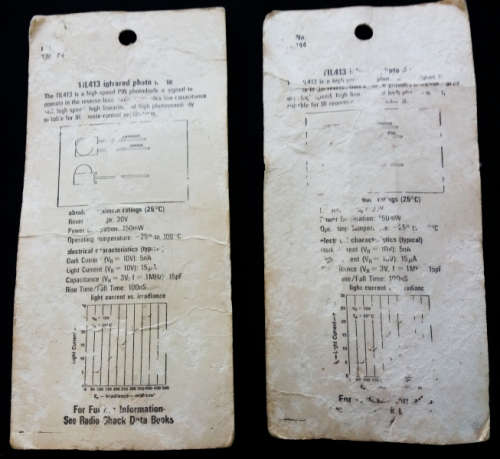Radio Shack Archer infrared photo diode TL413 x 2 - vintage unused parts