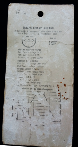 Radio Shack Archer #276-1095A light activated SCR MRD920