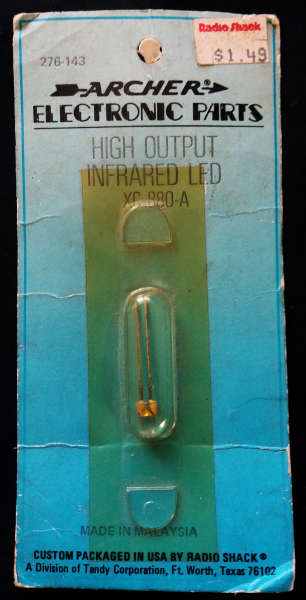 Radio Shack Archer High-Output Infrared LED XC-880-A (vintage new part in old packaging)