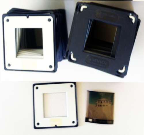 Agfachrome slide mounts plastic  2` x 2` for 126 format film - Image 28 mm x 28 mm - 50 pack