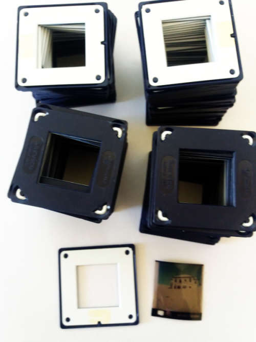 Agfachrome slide mounts plastic  2` x 2` for 126 format film - Image Size: 28 mm x 28 mm - 100 qty