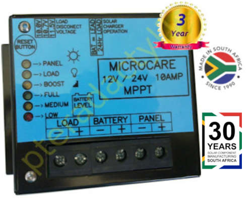 10A 12-24V SOLAR LED MPPT Charge controller regulator with Auto plus Load Shed by MICROCARE