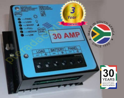 30A 12-24V MICROCARE Solar LED Charge controller regulator with Auto plus Load Shed made in SA