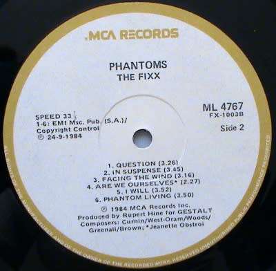 Phantoms - The Fixx [ML4767]  lp-vinyl