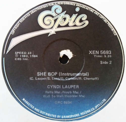 Cyndi Lauper - She Bop (Special version) 12 inch 33 and RPM Maxi Single