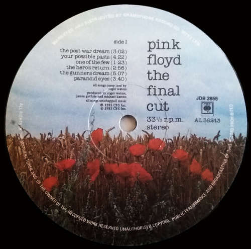 Pink Floyd - The final cut lp vinyl - gate-fold cover with lyrics