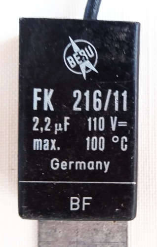 Motor capacitor 2.2uF 110V BERU FK 216/11 - Anti-parasitic