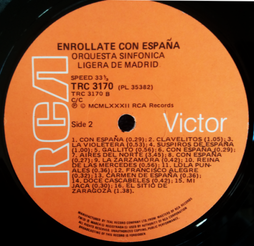 Hooked On Spain - Vinyl/Lp - Orquesta Sinfonica Ligera De Madrid - Vinyl VG+