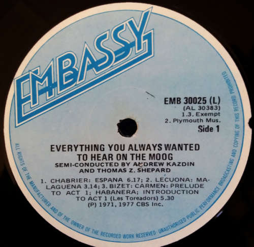 The Mighty Moog - Everything You Always Wanted to Hear on the Moog (but were afraid to ask for) LP