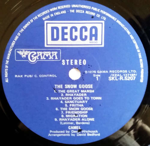 Camel - The snow goose - import original release lp vinyl