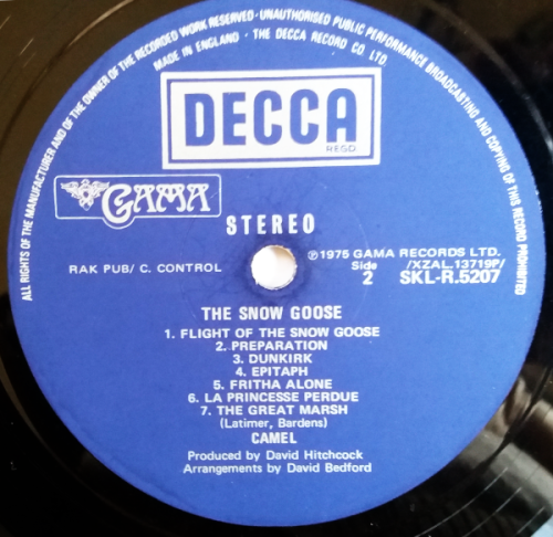 Camel - The snow goose - import original release lp vinyl