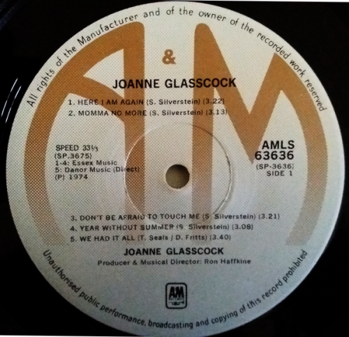 Joanne Glasscock - Joanne Glasscock vinyl lp