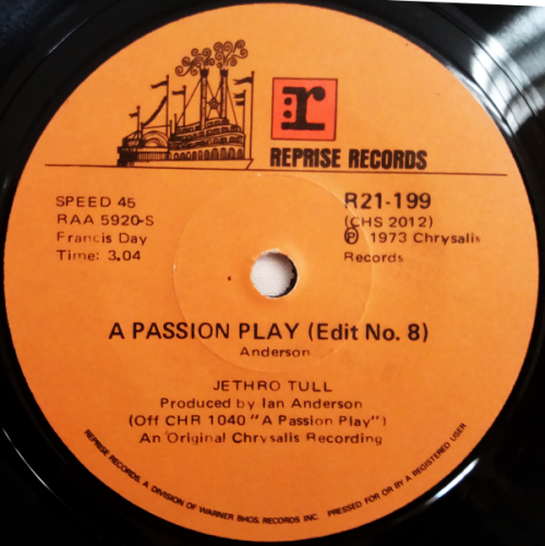 Jethro Tull - A passion play - edit 8 & 9 - 7 single vinyl 45 rpm
