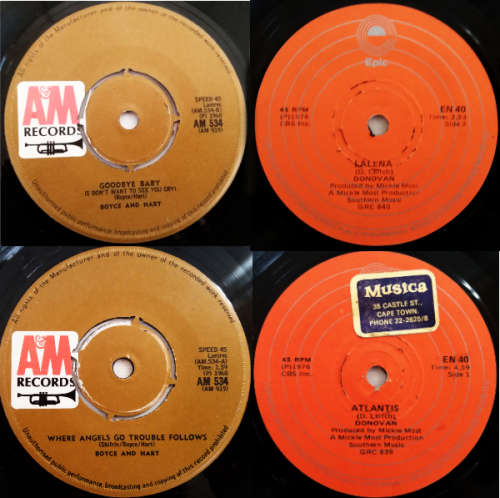 Queen, David Bowie, Boyce and Hart, Donovan, Nilsson - seven single 45 rpm vinyl collection - ROCK
