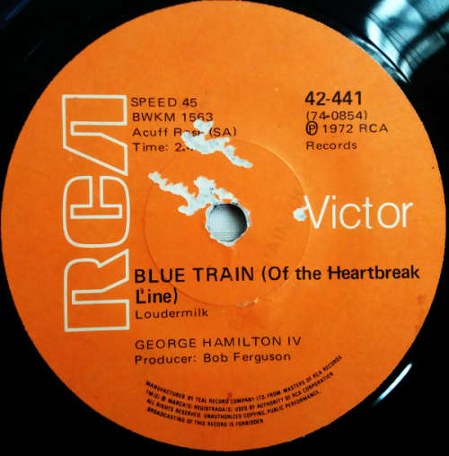 George Hamilton IV - Blue Train and Bobby Bare - Daddy What If - 7 inch Seven Singles 45 RPM vinyls