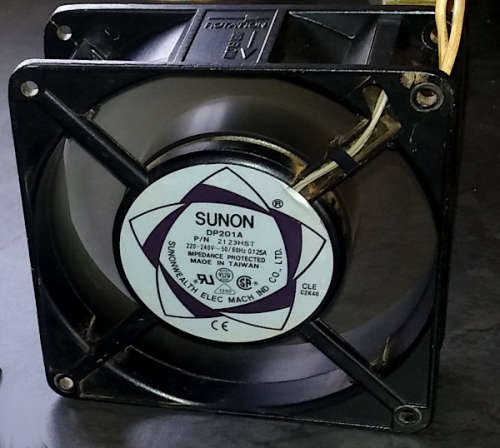 Sunon DP201A P/N 2123HST 220V-240V 120mm x 120mm x 38mm  0.125A  19/20W cooling fan