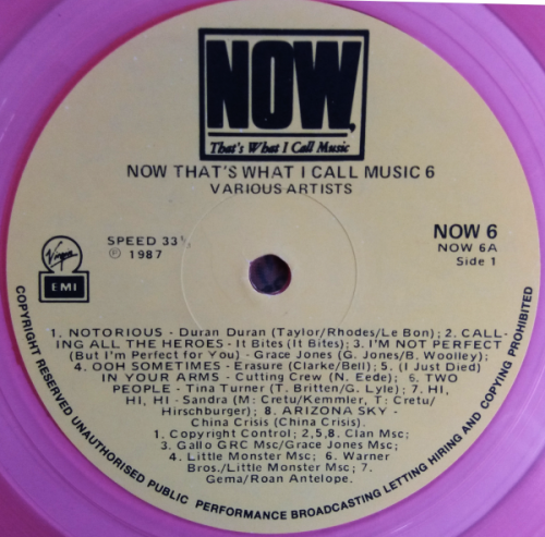 Now that`s what I call music 6 vinyl lp released 1987 (VG/VG+)