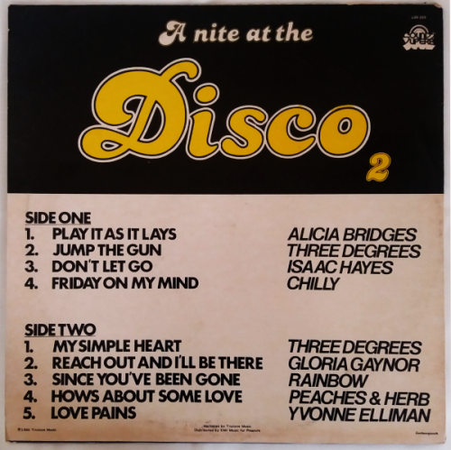 A nite at the disco vol. 2 - various original artists vinyl lp released 1980 ( Ex VG+/VG+)