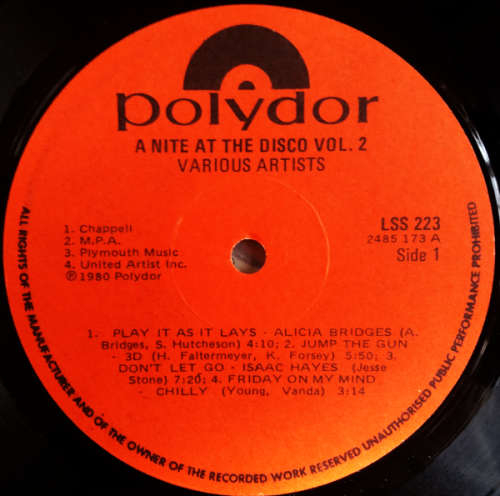 A nite at the disco vol. 2 - various original artists vinyl lp released 1980 ( Ex VG+/VG+)