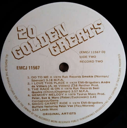 20 Golden Greats vinyl LP - Double vinyls (VG) gate-fold cover (VG) - Period 1978-1979