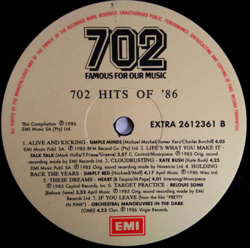 702 Hits of `86 vinyl lp (VG/VG+)