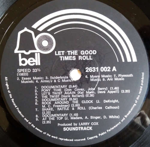 Let the good times roll - original sound track recording double vinyl lp (G-/G+ Import 1973)