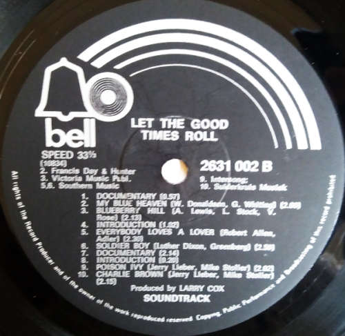 Let the good times roll - original sound track recording double vinyl lp (G-/G+ Import 1973)
