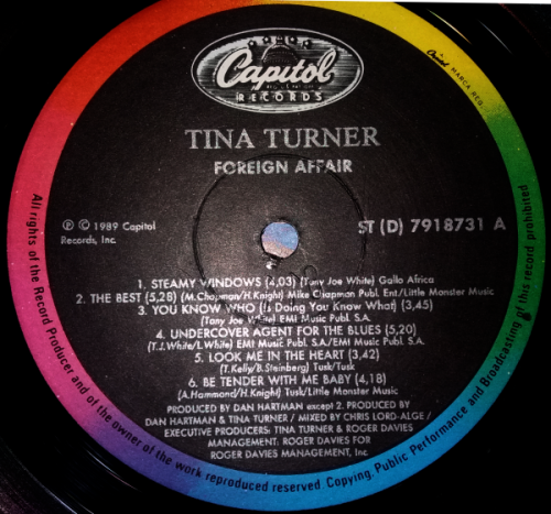 Tina Turner - Foreign affair vinyl lp released 1989 (G-/VG+)