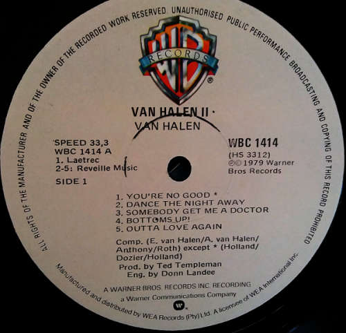 Van Halen - Van Halen II vinyl LP released 1979 in Van Halen I cover