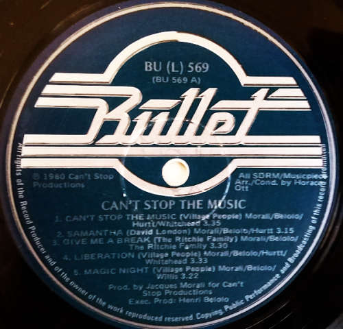 Village People Can`t Stop The Music - The Original Motion Picture Soundtrack Album vinyl LP (G-/G+)