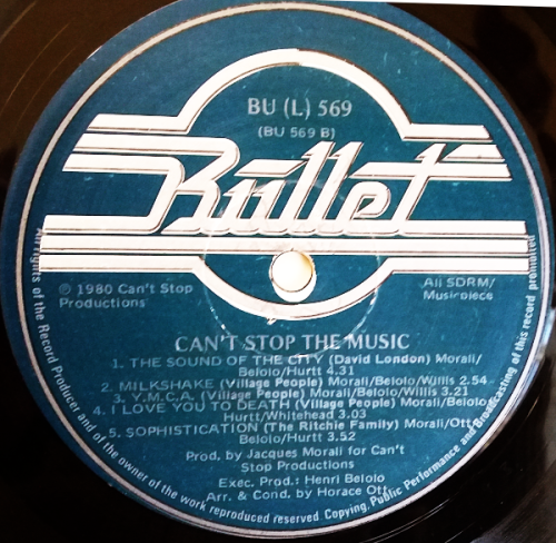 Village People Can`t Stop The Music - The Original Motion Picture Soundtrack Album vinyl LP (G-/G+)