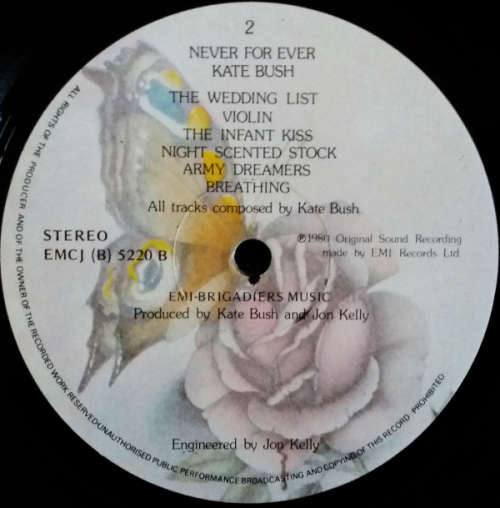Kate Bush 2 vinyls LPs - Never For Ever AND The Dreaming both with lyrics