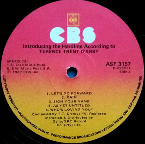 Terence Trent D`Arby - Introducing the Hardline According to Terence Trent D`Arby vinyl LP ( VG-/VG)